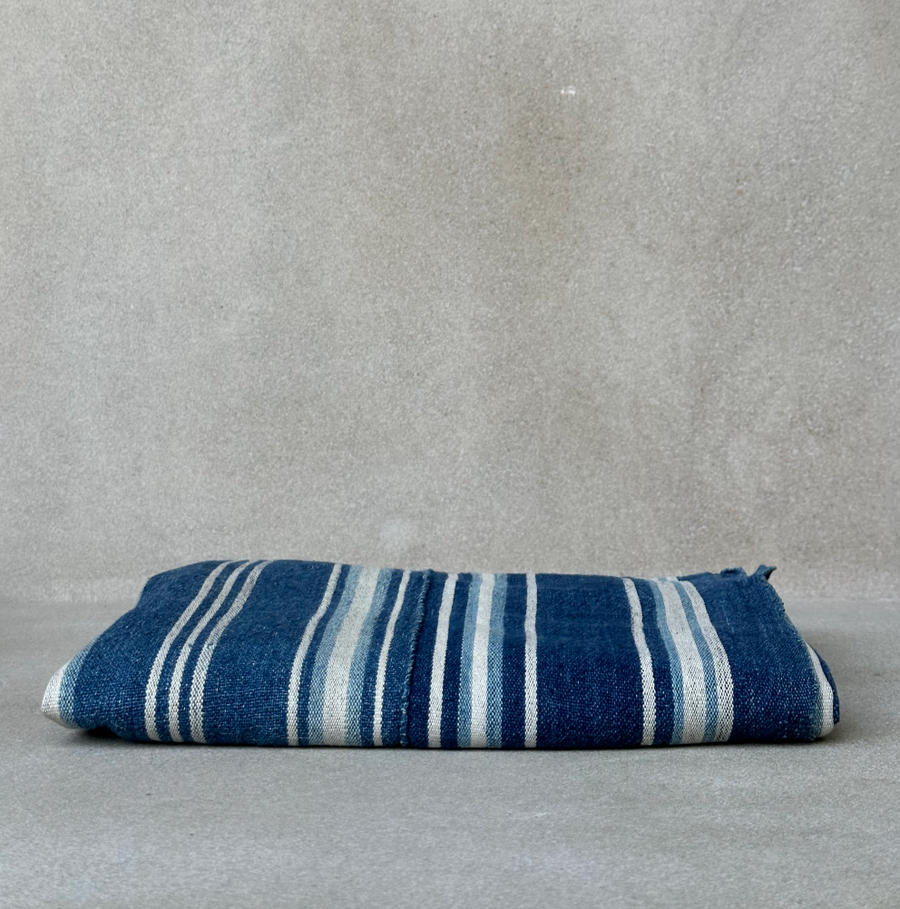 Vintage African Stripes Indigo Throw