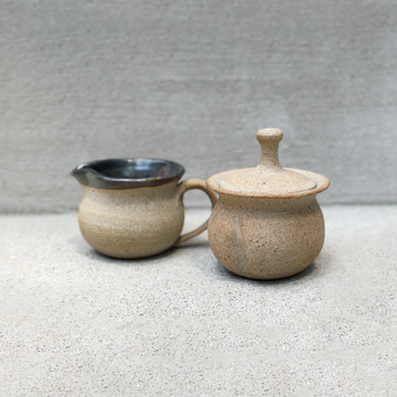 Studio Pottery Stoneware Cream and Sugar Set/2