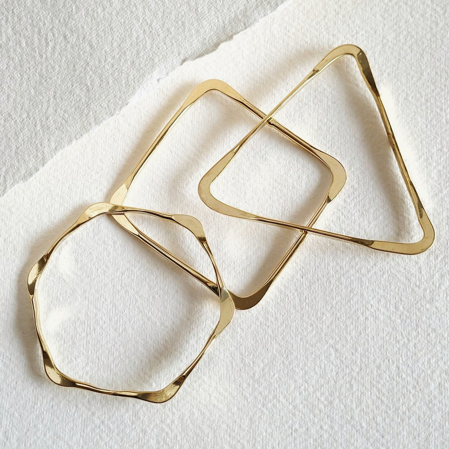 Brass Shapes Bangle Set/3