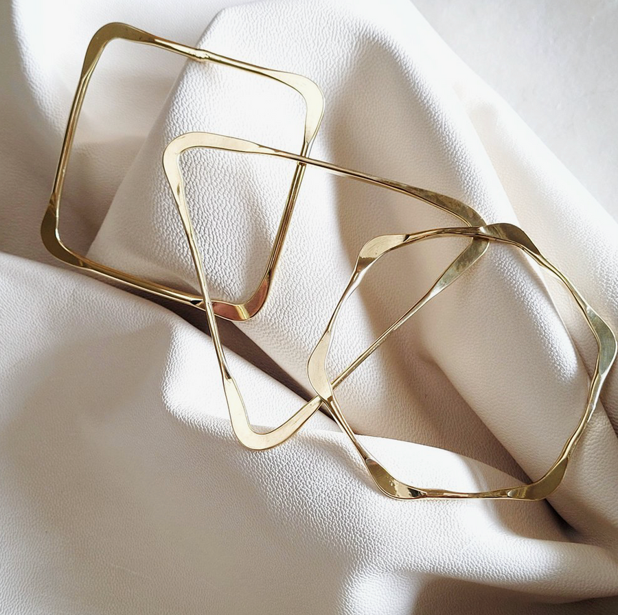 Brass Shapes Bangle Set/3