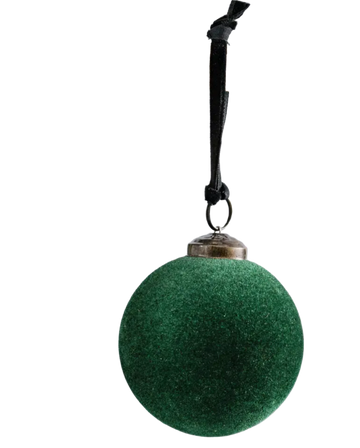 Emerald Flocked Bauble