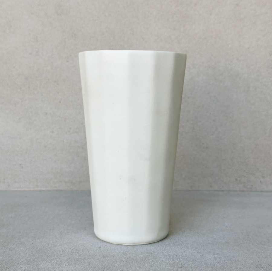 Porcelain Tall Tumbler / White Silk