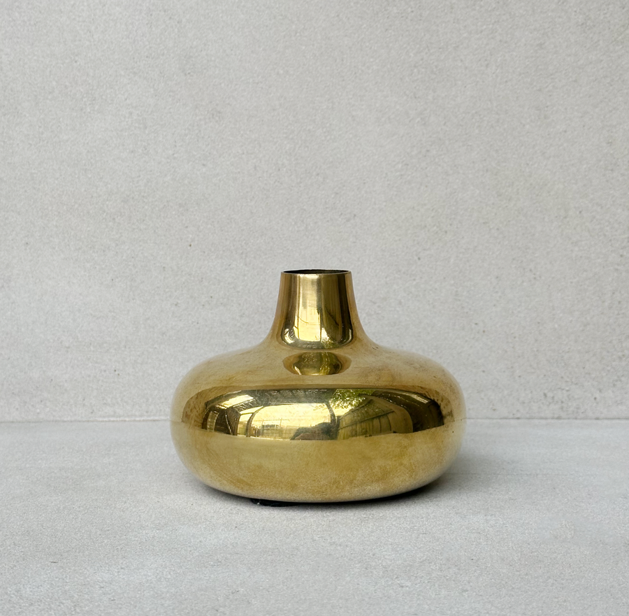 Wide Brass Flower Vase