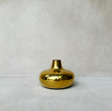 Wide Brass Flower Vase