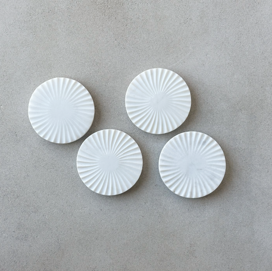 Spiral Marble Round Coasters, Set of 4