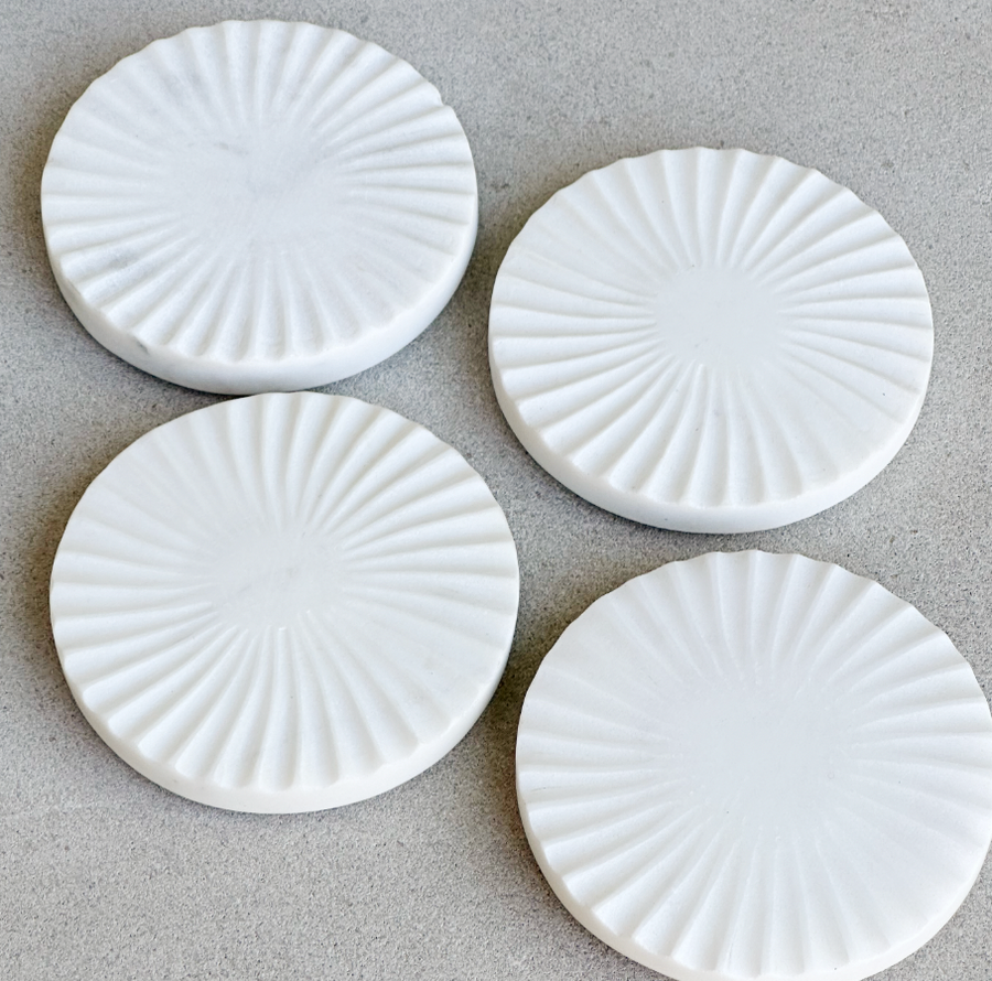 Spiral Marble Round Coasters, Set of 4