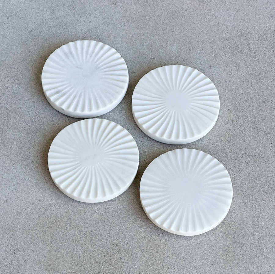 Spiral Marble Round Coasters, Set of 4