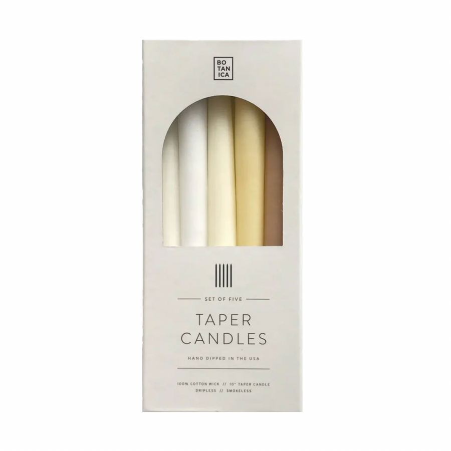 Botanica Neutral Taper Candles | Set of 5