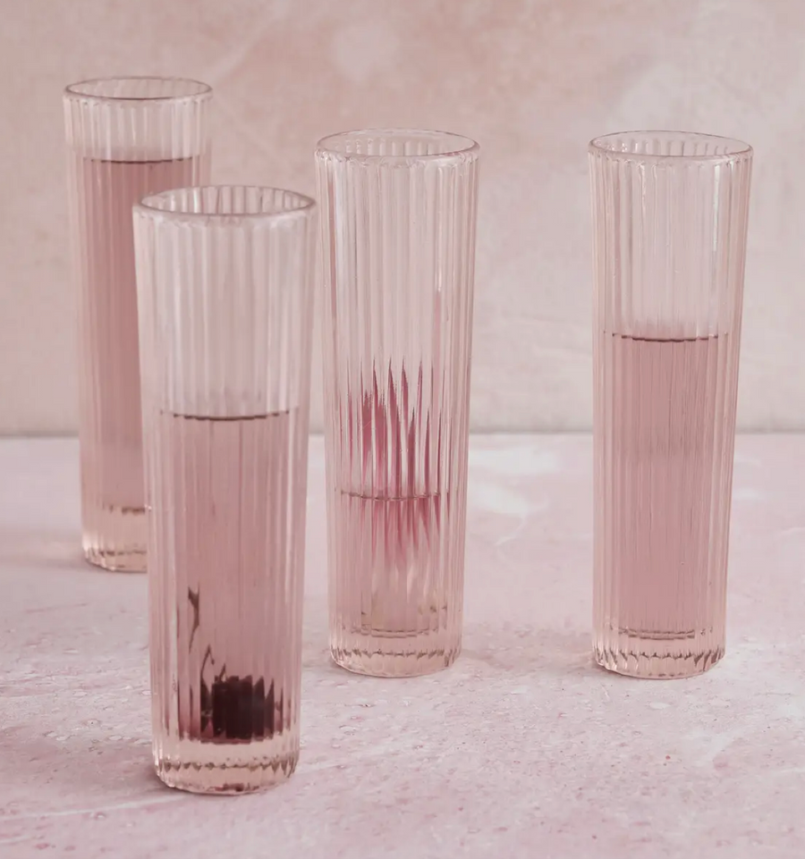 Pressed Pink Champagne Glass