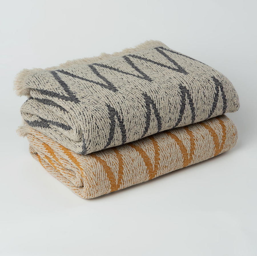 Fahri Zig Zag Pattern Turkish Throw Blanket