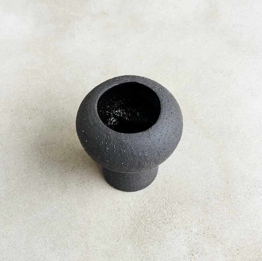 Mushroom Cruz Vase / Black