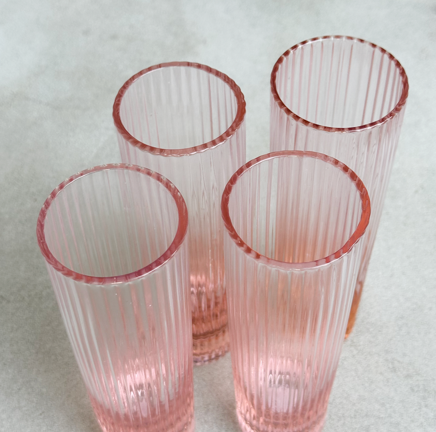 Pressed Pink Champagne Glass