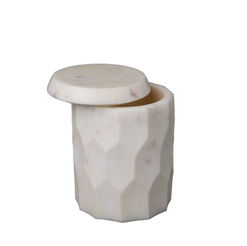 Faceted Marble Container w/lid