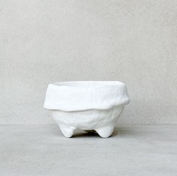 Paper Mache Bowl / White