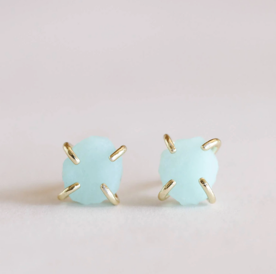 Amazonite Gemstone Prong Earrings