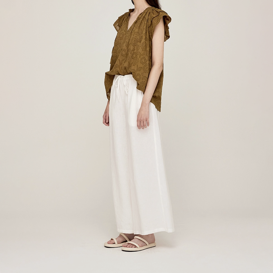 Long Line Linen Pant / Off White