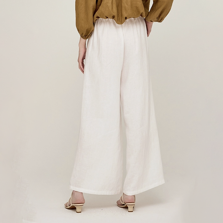 Long Line Linen Pant / Off White