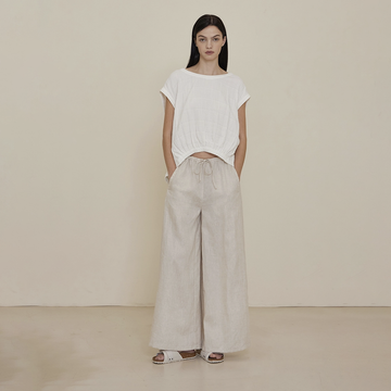 Long Line Linen Pant / GREIGE