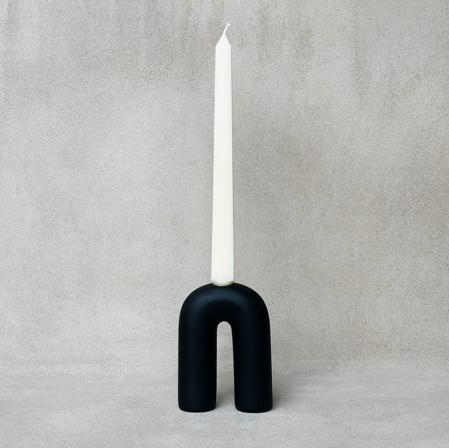 Arch Taper Candle Holder / Charcoal