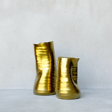 TEGAN CERAMIC VASE / GOLD