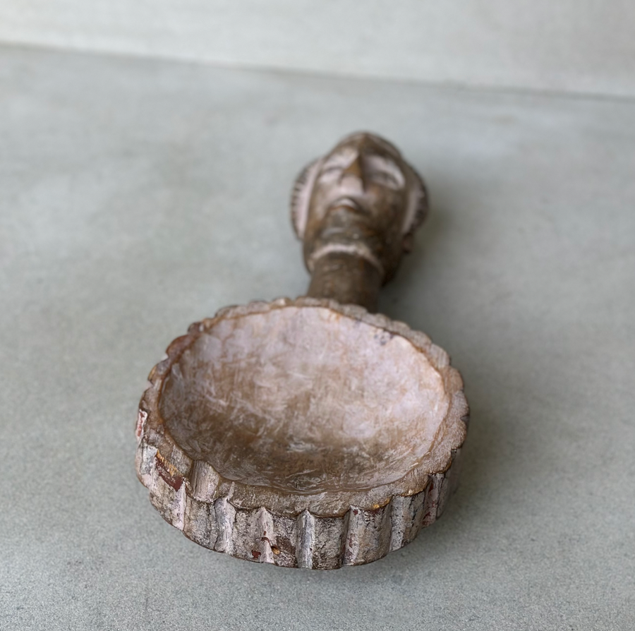 Vintage African Igbo Wooden Chalk Spoon