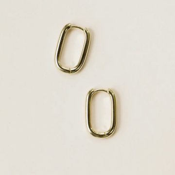 Gold Hoop Large Rectangle Earrings