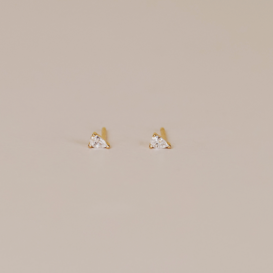 Teardrop White Cz Earrings