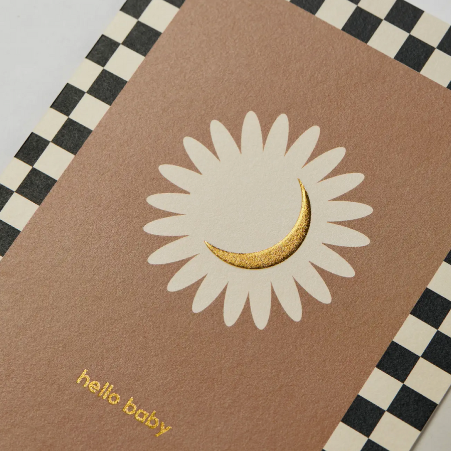 Hello Baby' Moon New Baby Card