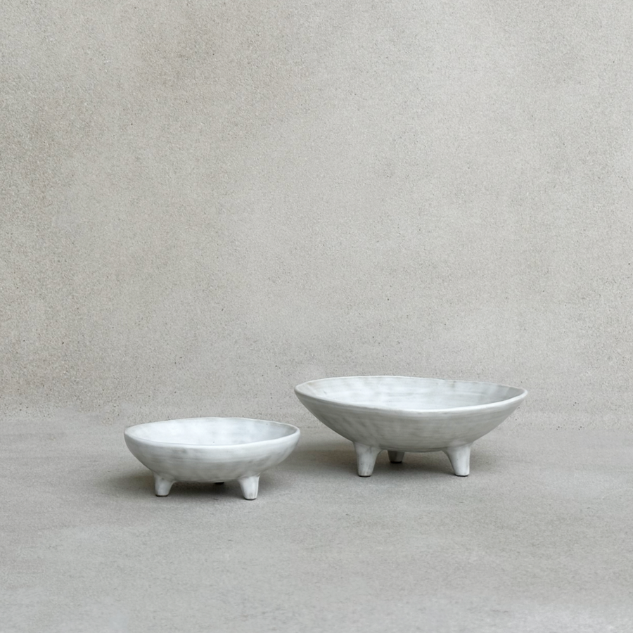 White Tri-Footed Bowl