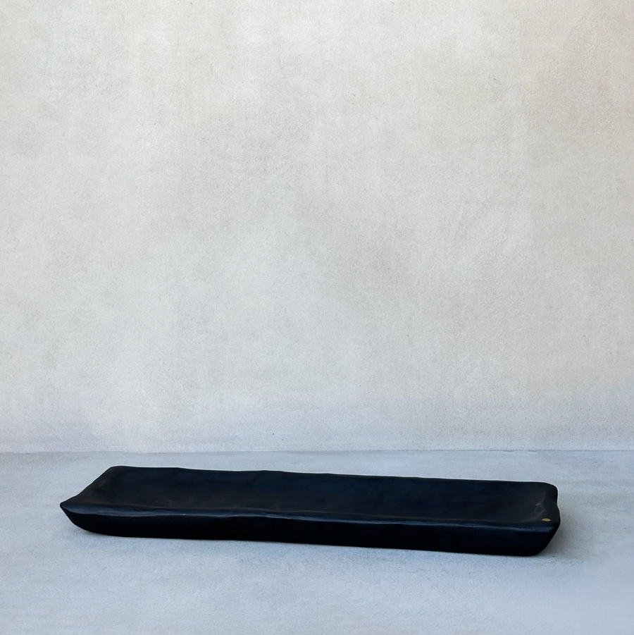 CN Charred Landscape Tray with Brass Dot Detail