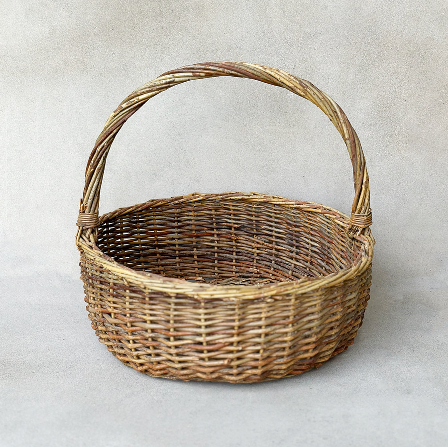 Vintage Woven Handled Basket