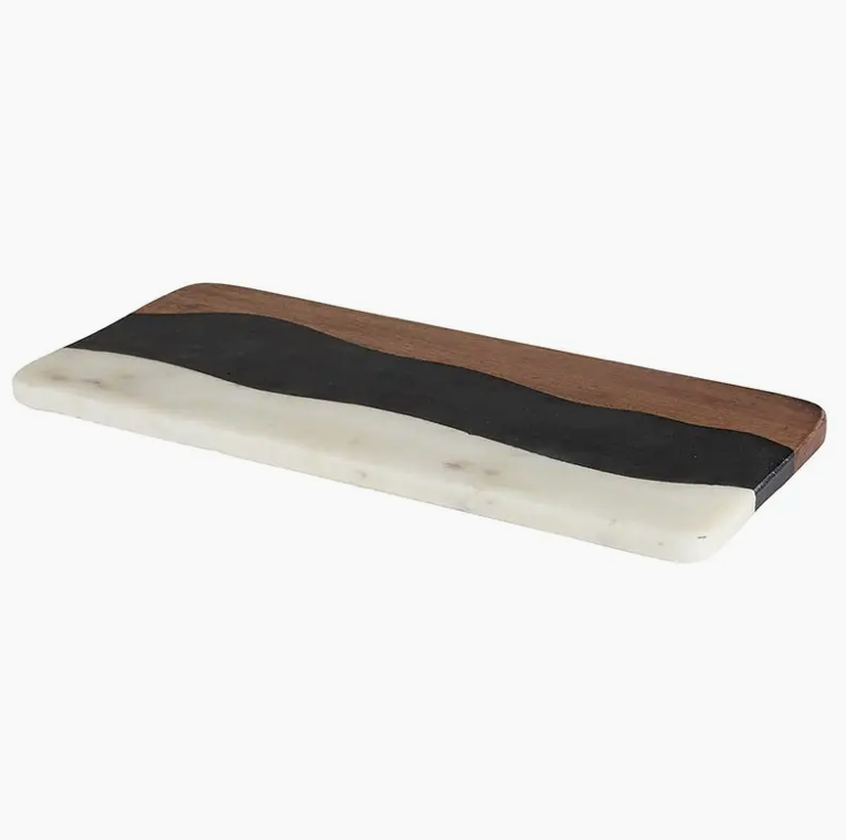 Marble + Wood Serving Board