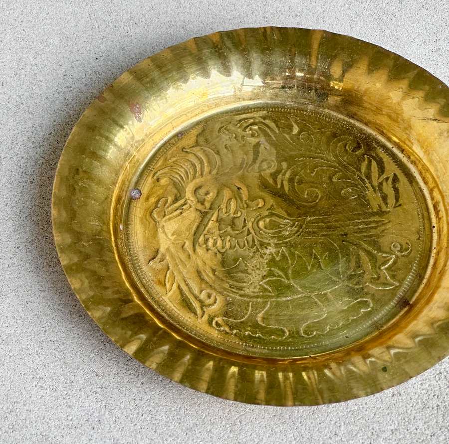 Vintage Mexican Brass Tray