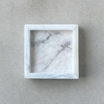 Square White Marble Tray