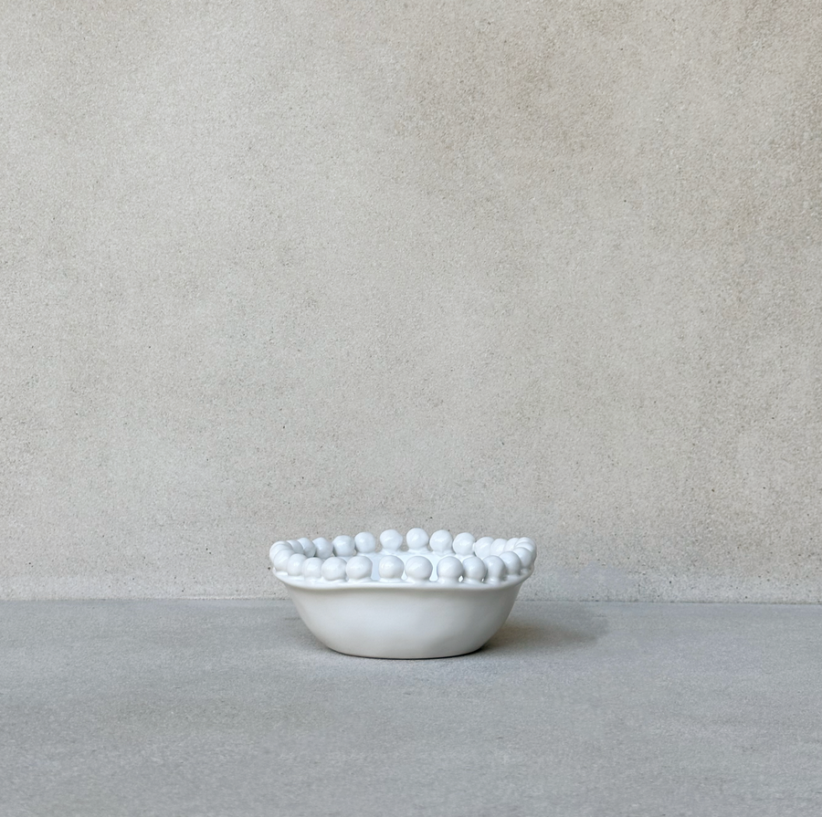 Small White Dotted Edge Bowl