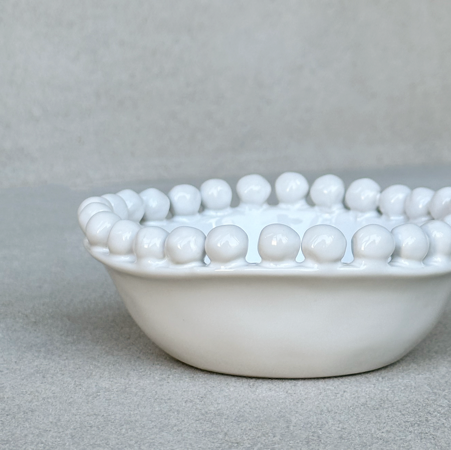 Small White Dotted Edge Bowl