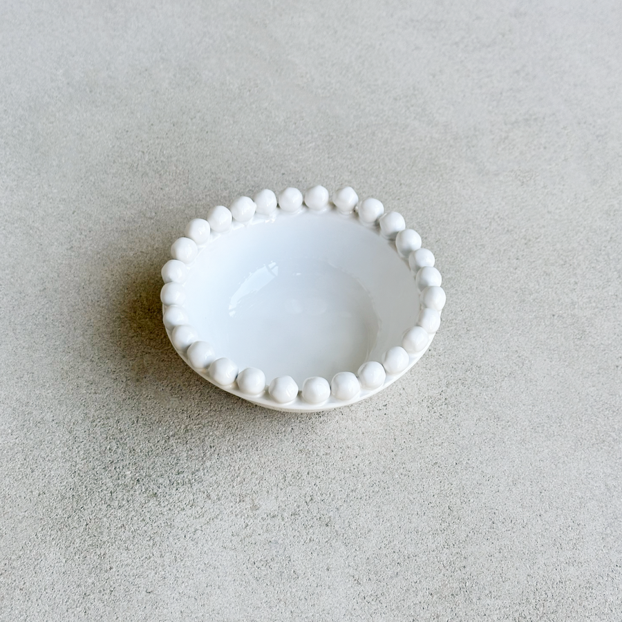 Small White Dotted Edge Bowl