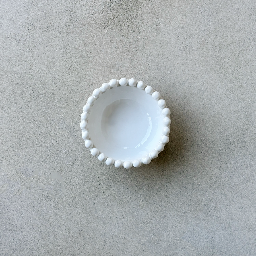 Small White Dotted Edge Bowl