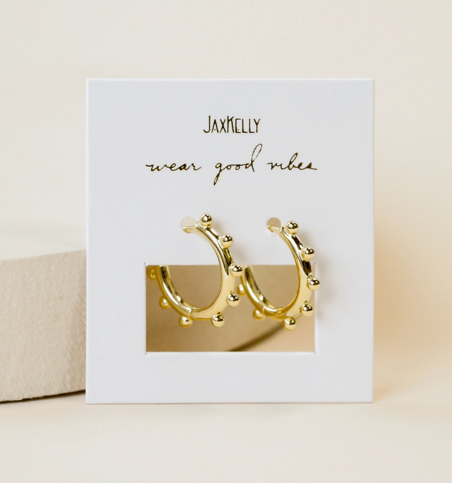 Gold Hoop - Beaded - Earrings