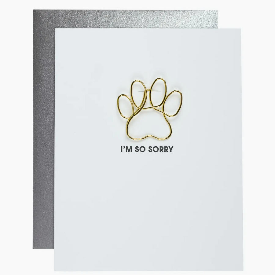 I Am So Sorry - Sympathy Paw Print Letterpress Card