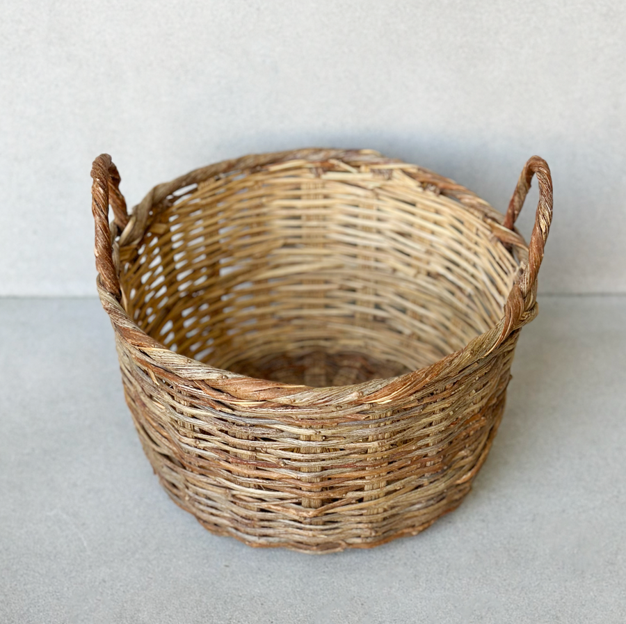 Vintage Handled Wicker Basket