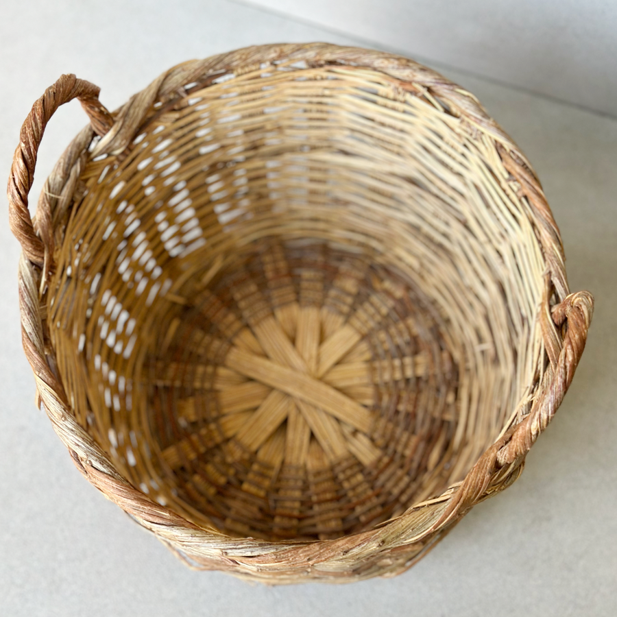 Vintage Handled Wicker Basket