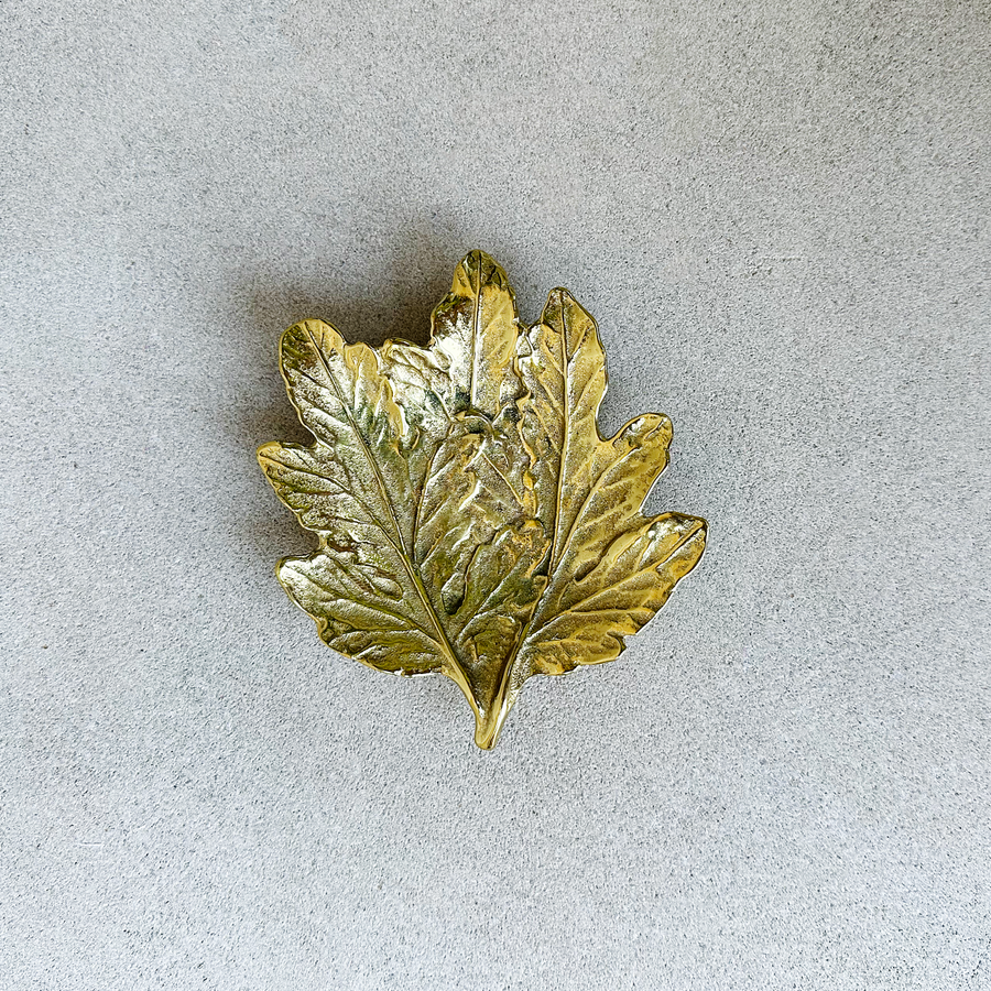 Vintage Virgina Metal Crafters Brass Chrysanthemum Leaf