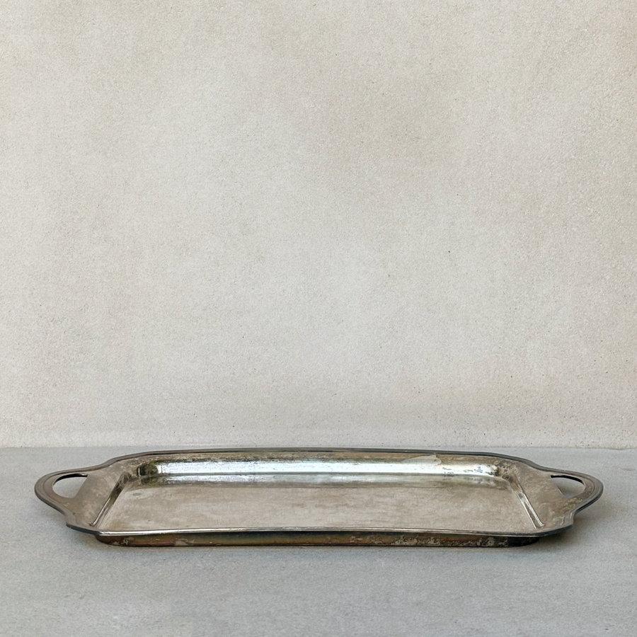 Vintage Patina'd Monogram Silver Tray