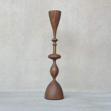 Wave Candlestick - Teak / Tall