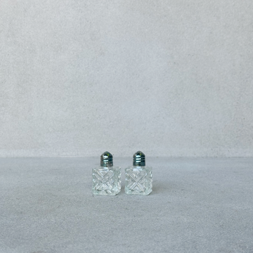 Vintage Glass Salt and Pepper Set/2