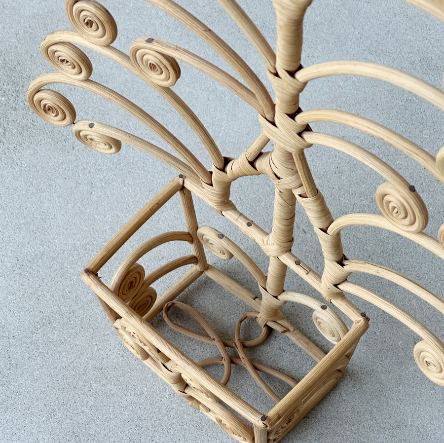 Vintage Rattan Tree Basket