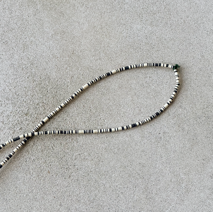 Black and White Skinny Bead Strand