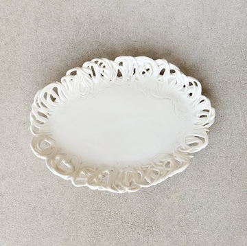 Scalloped Porcelain Lace Basket