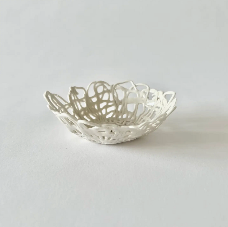 Basket Weave Porcelain Lace Bowl